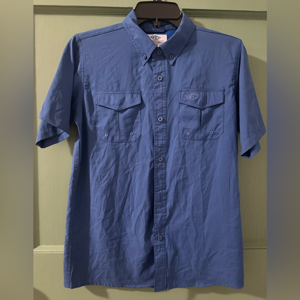 AFTCO boys Rangle SS Tech Shirt blue XL